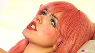 Sexy pretty busty slut lady Rihanna black uses a dildo in her vagina
