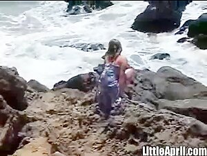 Outdoorsy teen fingers her pussy solo - Little April