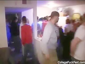 College teen gives head as others watch