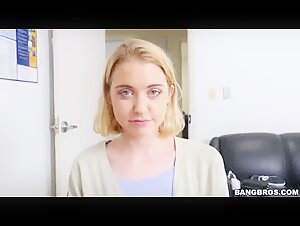 Blonde Teen Sucks Black Cock in Porn Audition